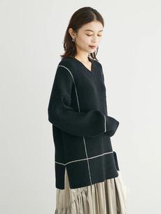 ・Petit Fleur Vネックラインニットチュニック